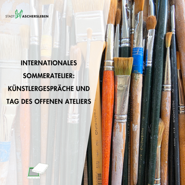 Bild vergr&ouml;&szlig;ern: Pinsel in Nahmaufnahme als Hintergrund; Imagebild zum Sommeratelier 2025