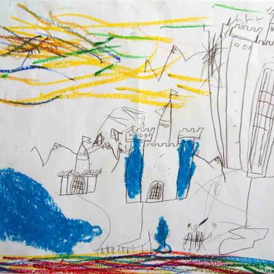 Bild vergrößern: Ergebnisse Malerei Montessori